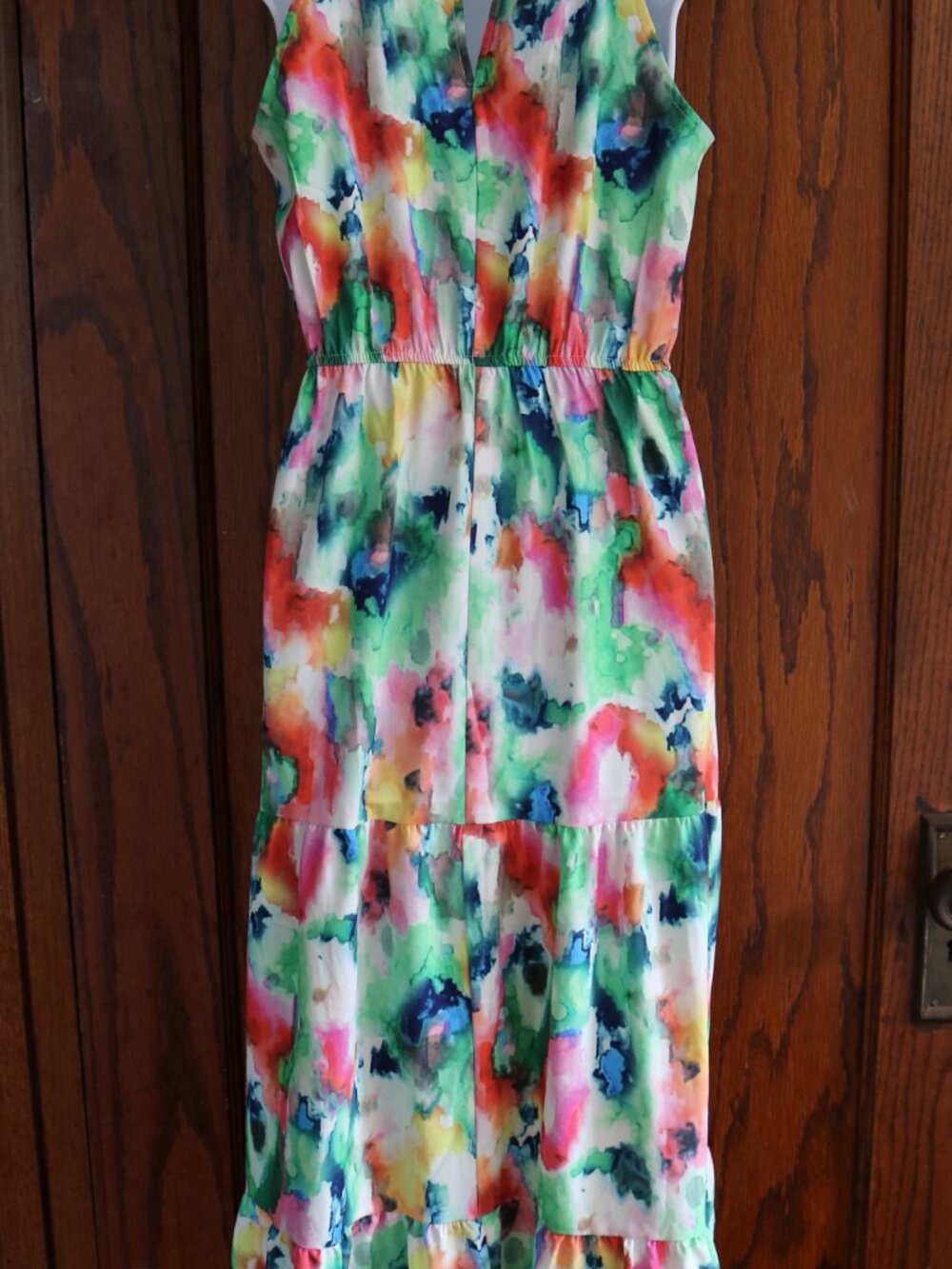 Stella and Julie Maxi Dress Women Medium Pink Green Abstract Floral Organic - Picture 3 of 13